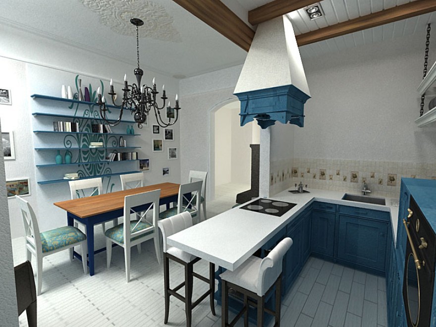 Дизайн интерьера кухни-гостиной